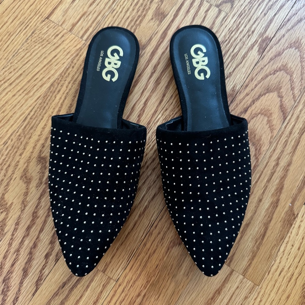 GBG Guess Women's Black Studded Mules